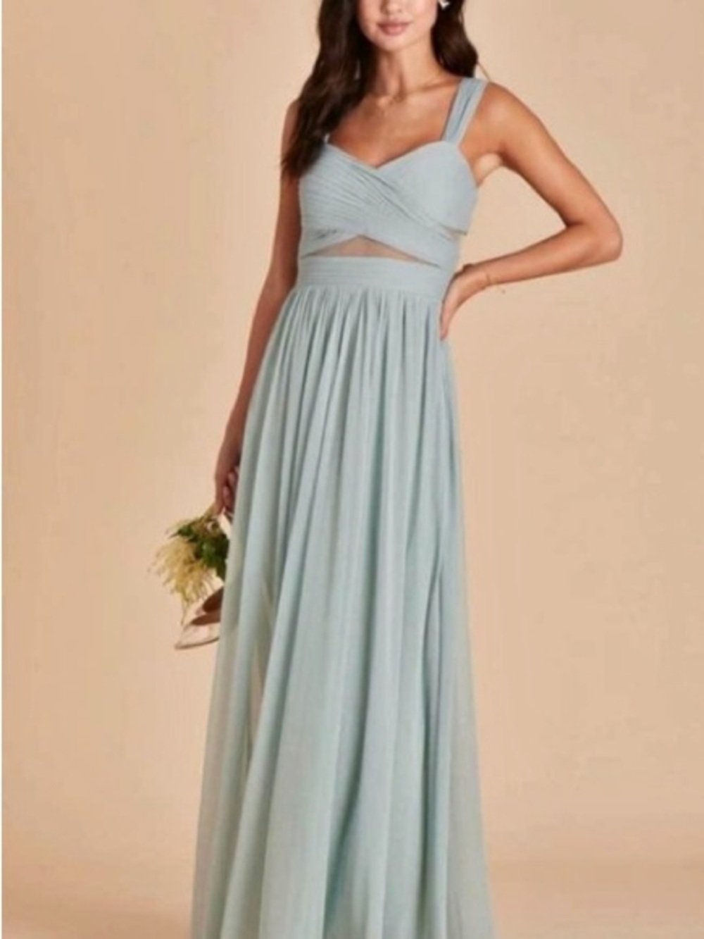 BIRDY GREY Elsye in sage green Sleeveless Crisscross Bodice Maxi Dress
